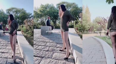 极限露出，长腿女神【浅浅GI9ZA】订阅③，人前，公共场合，各种社死露出，诱惑农村老头 (3)